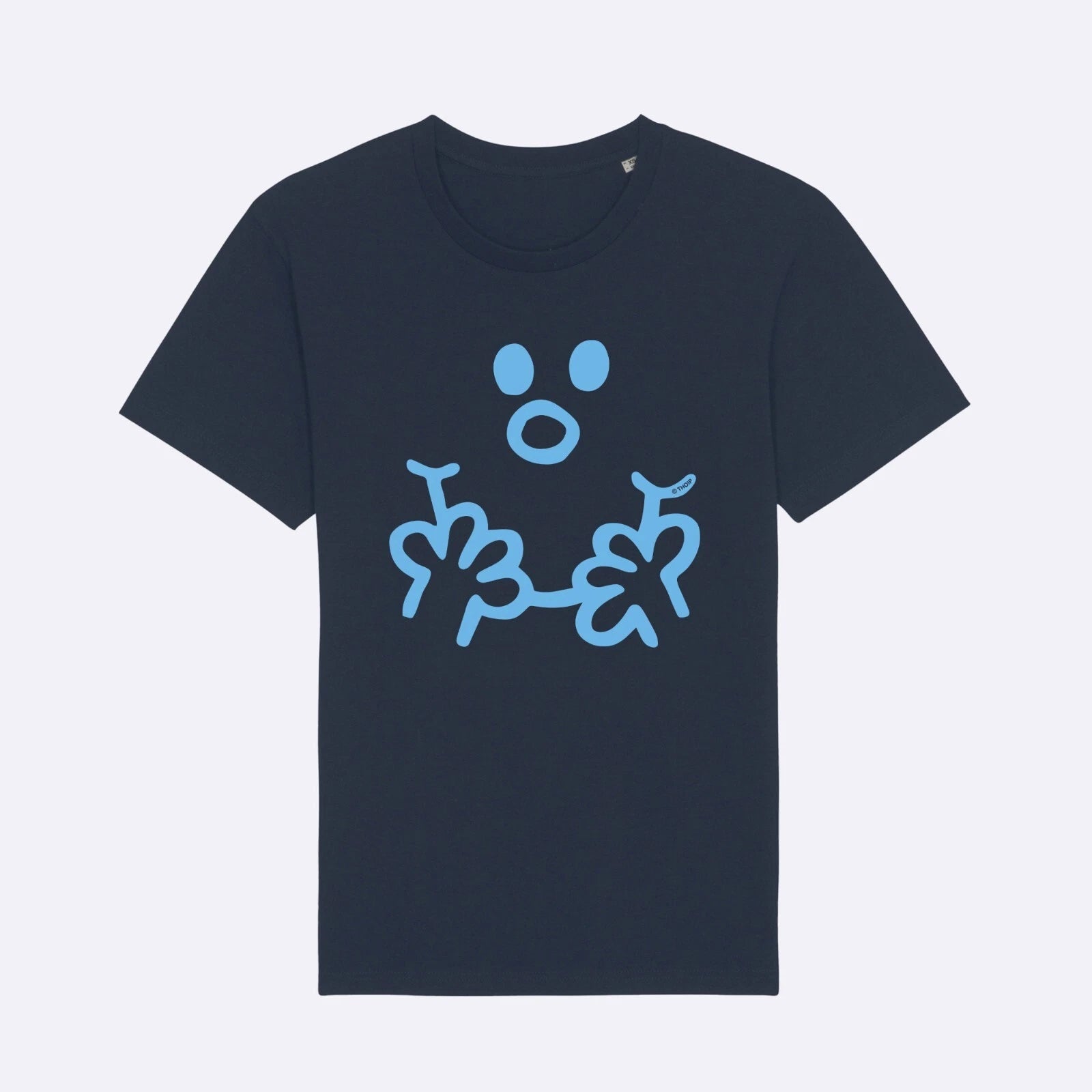 T-Shirt Men's Short Sleeve Face Monsieur Color Navy Blue
