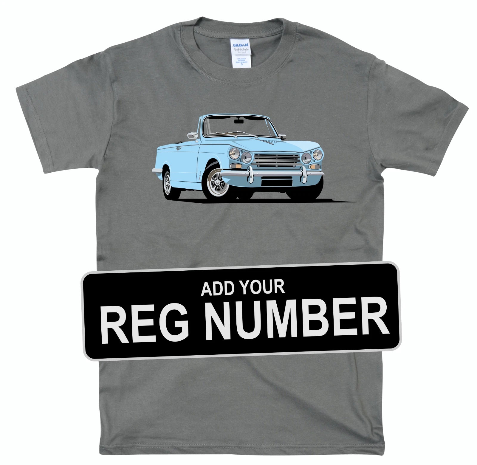 Triumph Vitesse Classic Car T Shirt Add Your Reg Number Quality T Shirt. S - 4XL