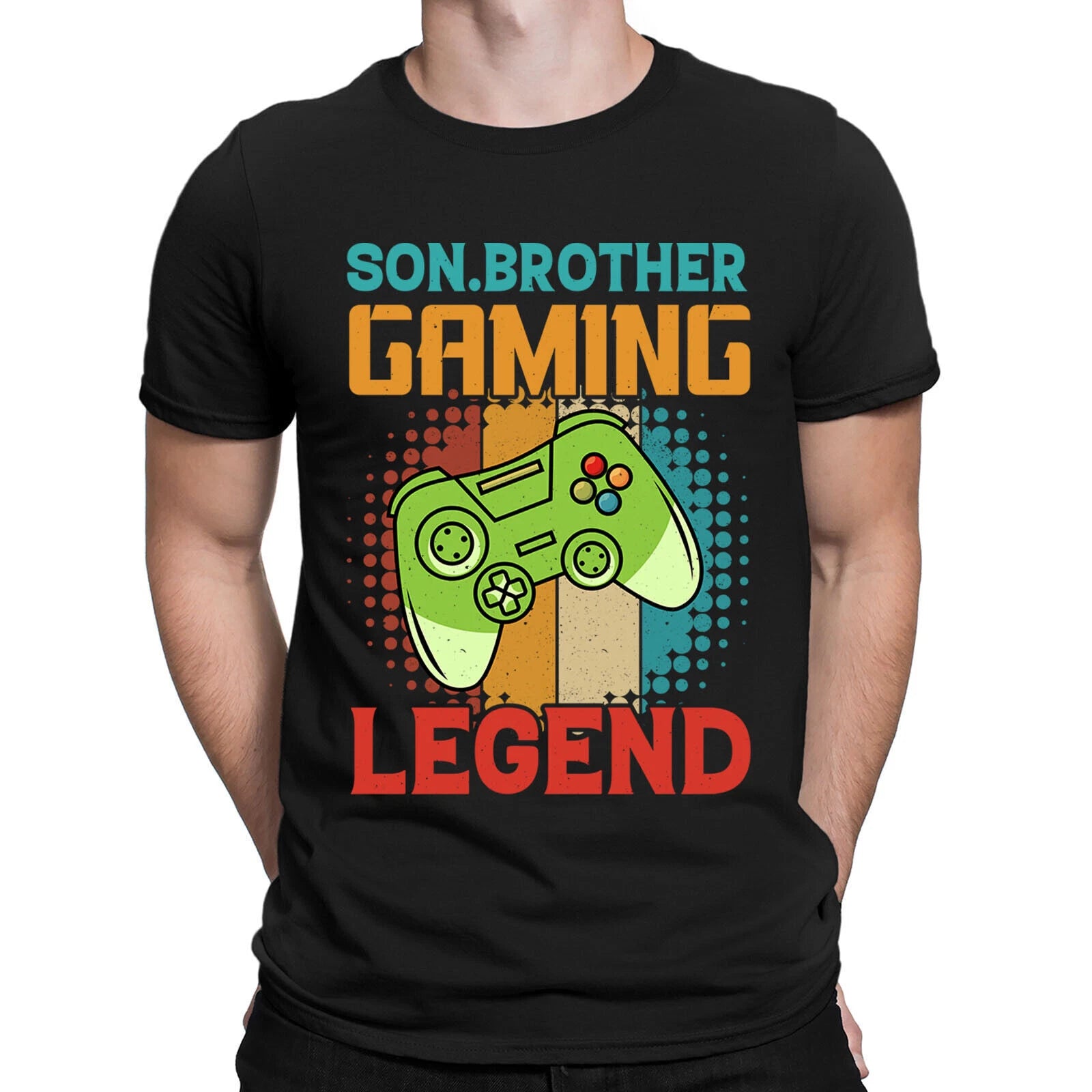Son Brother Gaming Legend Gamer Funny Vintage Mens T-Shirts Tee Top #BAL