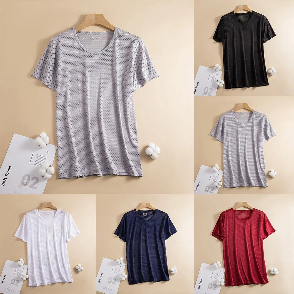 Breathe Easy Mens Fitness Tee with Comfortable Short Sleeves and Stylish Cut