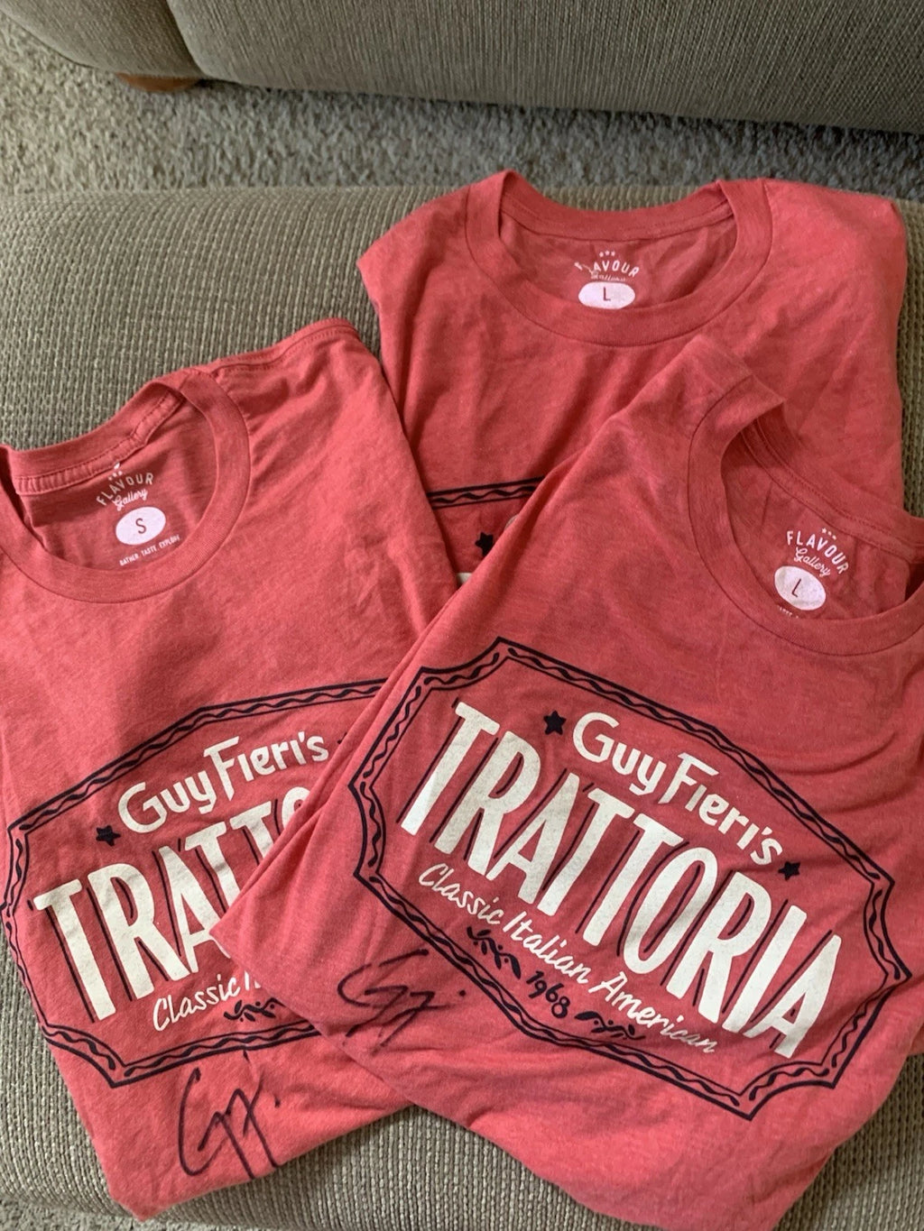 Signed Guy Fieri’s T-Shirts 2=L 1=S