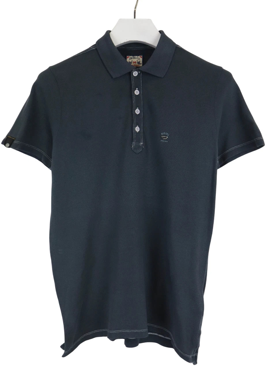 Diesel Slim Fit Men's Medium Short Sleeve Half Button Polo Neck T-Shirt
