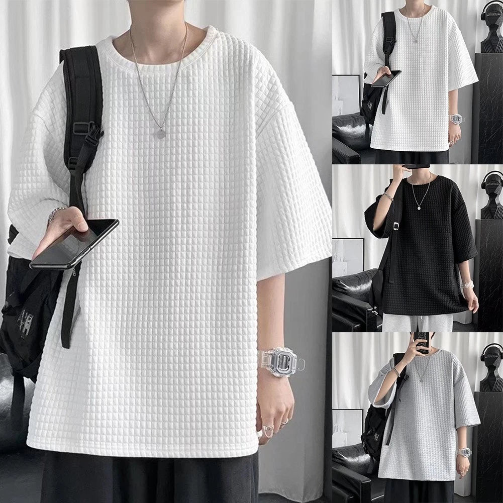 Mens Top T-Shirt Oversized Streetwear T-shirt Wear-resistant Daily O-Neck