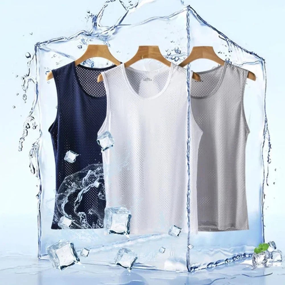 Comfy Fashion Hot Stylish Men's Ice Mesh Back No Elasticity Solid Color