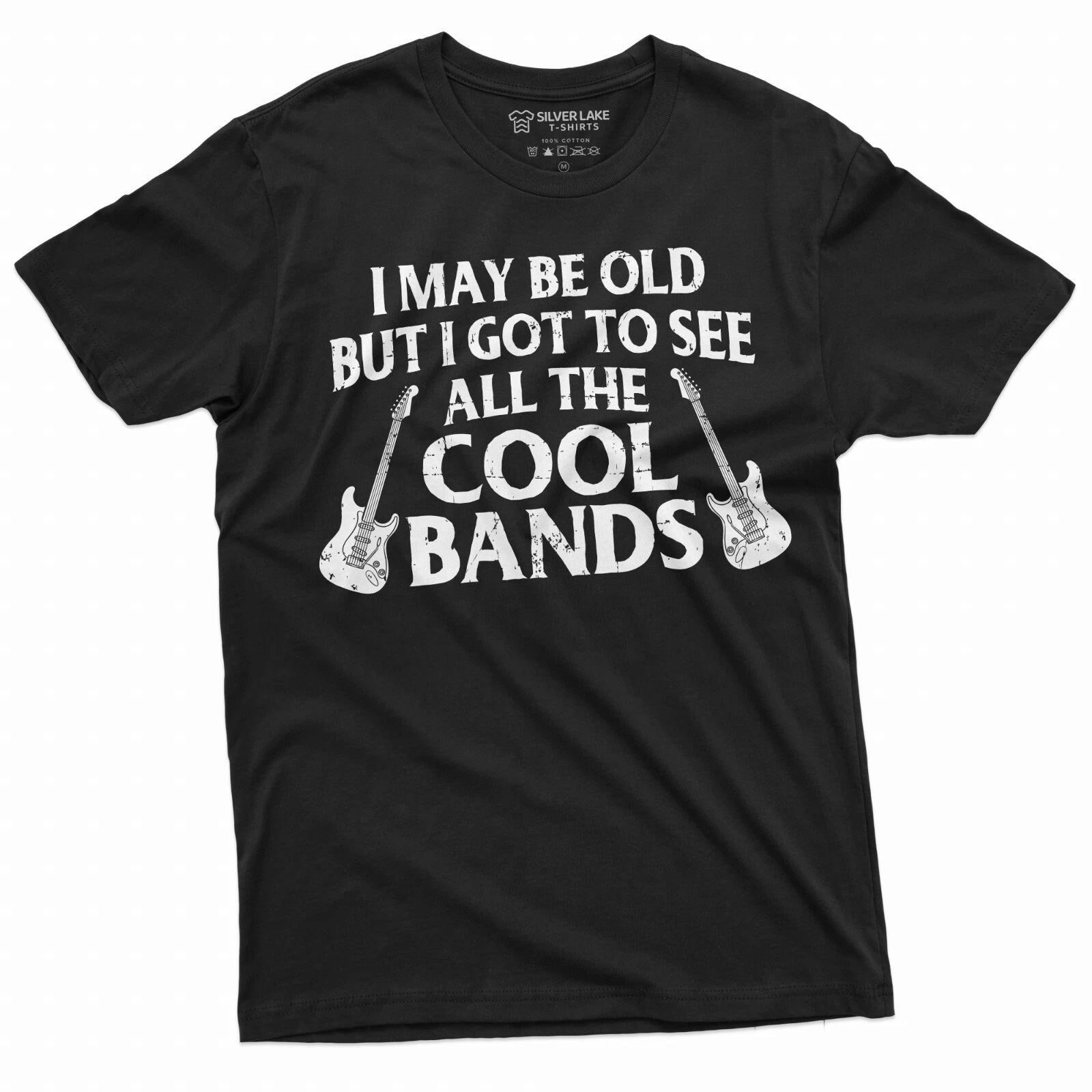 Men's Funny Music T-shirt I may be old but I got to see all the cool bands shirt
