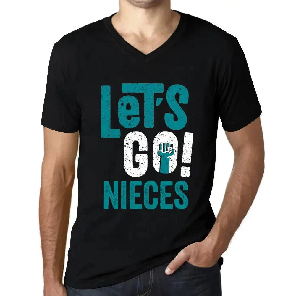 Men's Graphic T-Shirt V Neck Let's Go Nieces Eco-Friendly Limited Edition