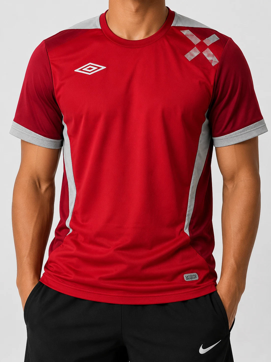 Umbro Men's Red X-Static Long Sleeve Slim Jersey Size M