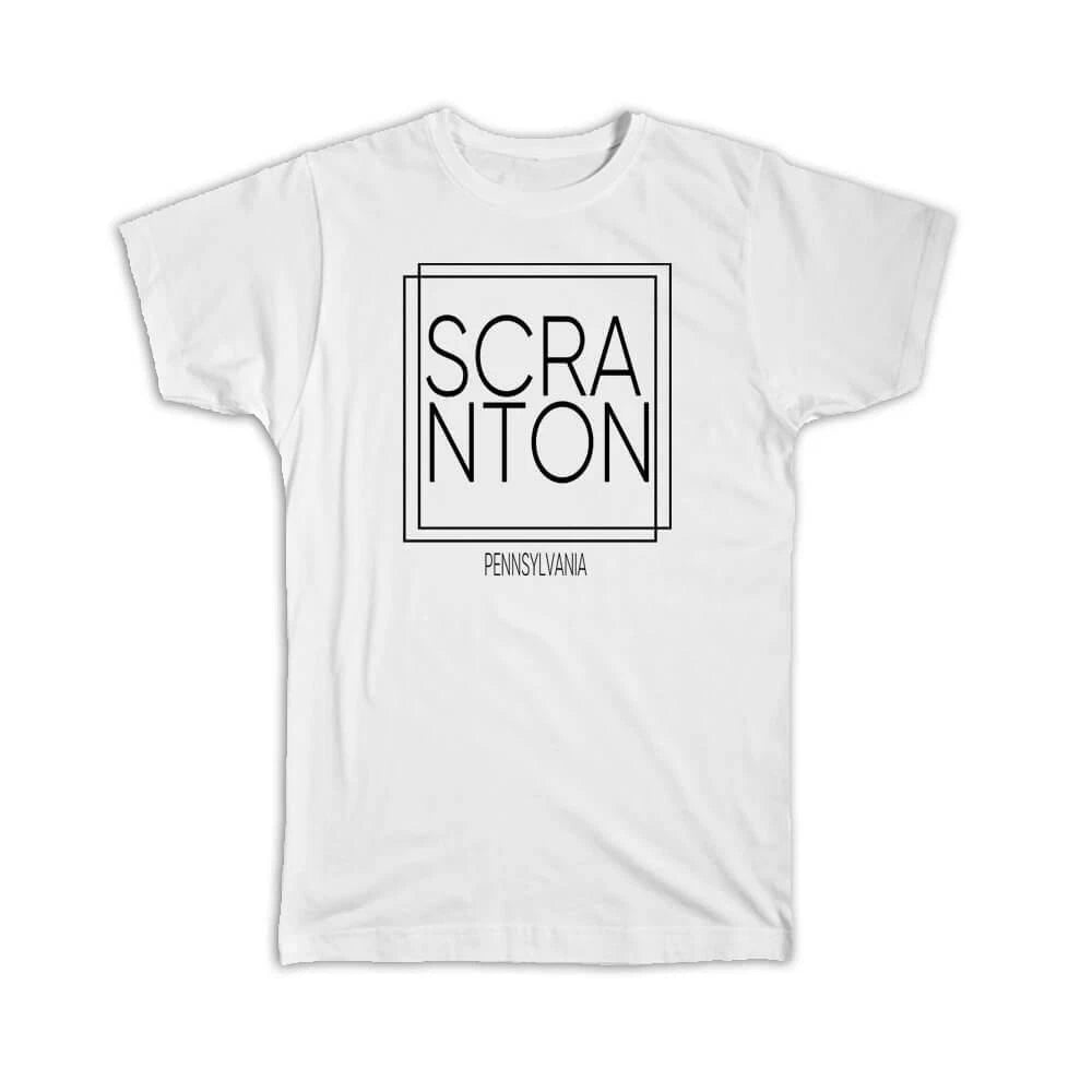 Gift T-Shirt : SCRANTON Pennsylvania Square Modern Minimalist Font