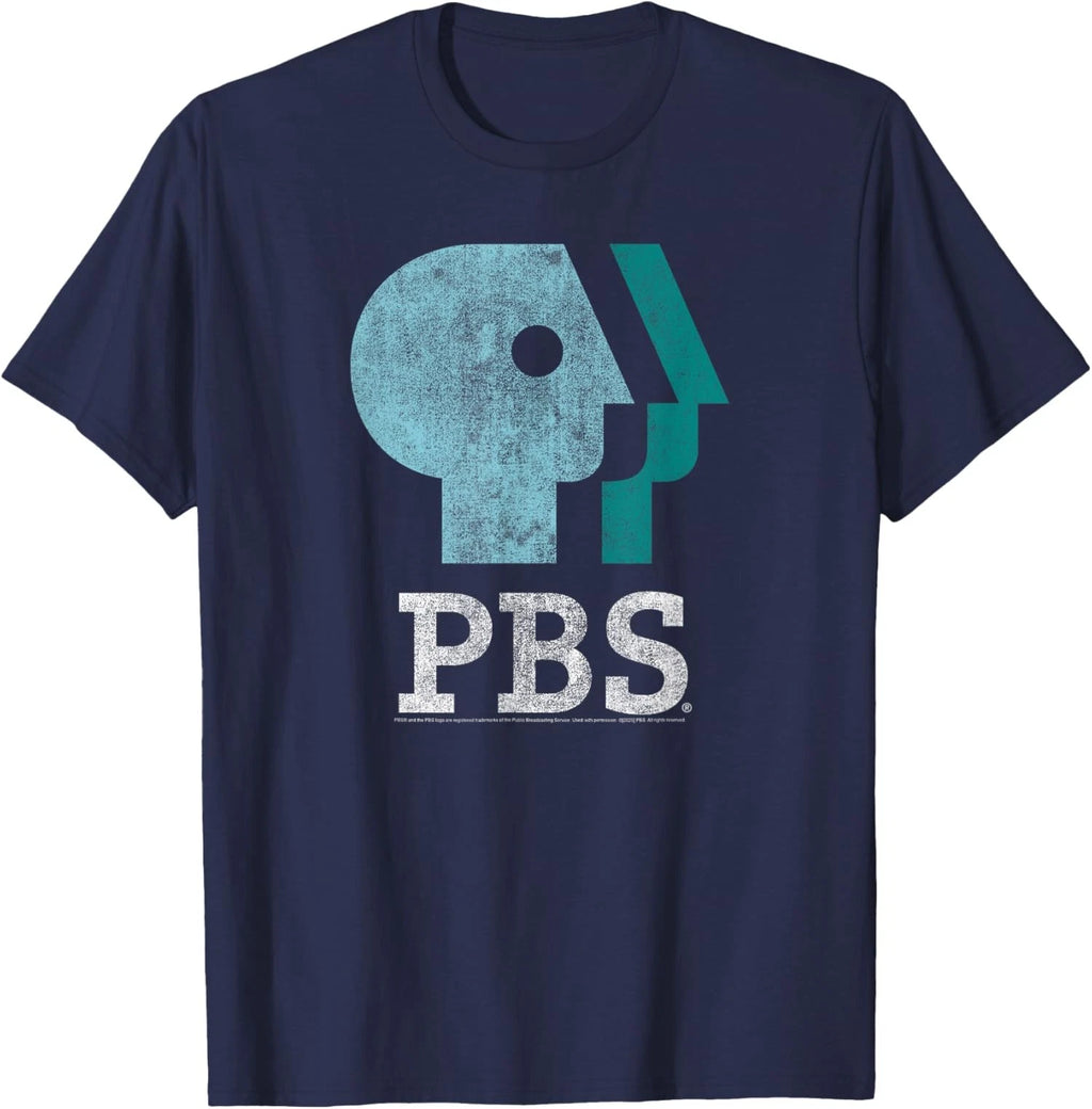 PBS Blue Teal and White Logo Public Broadcasting Unisex T-Shirt
