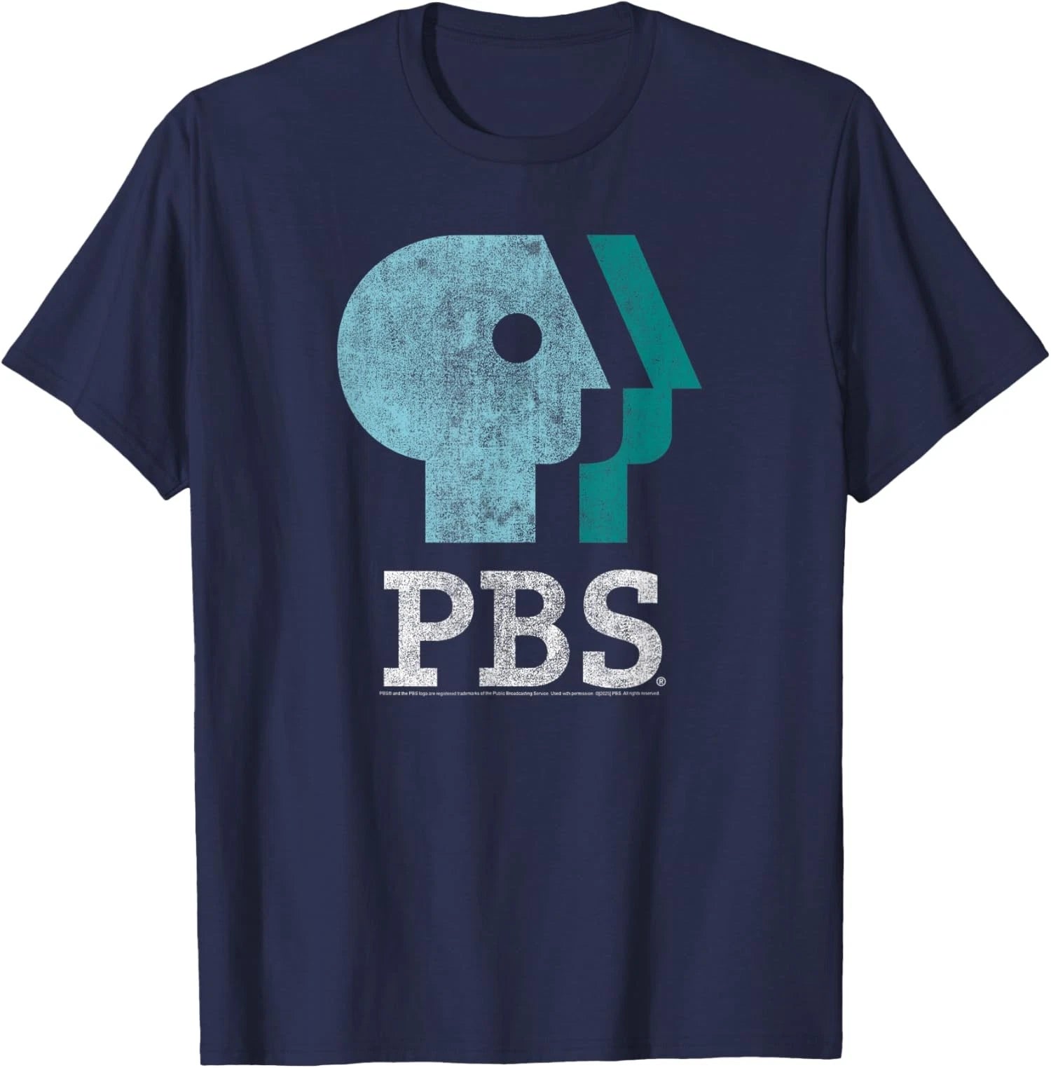 PBS Blue Teal and White Logo Public Broadcasting Unisex T-Shirt