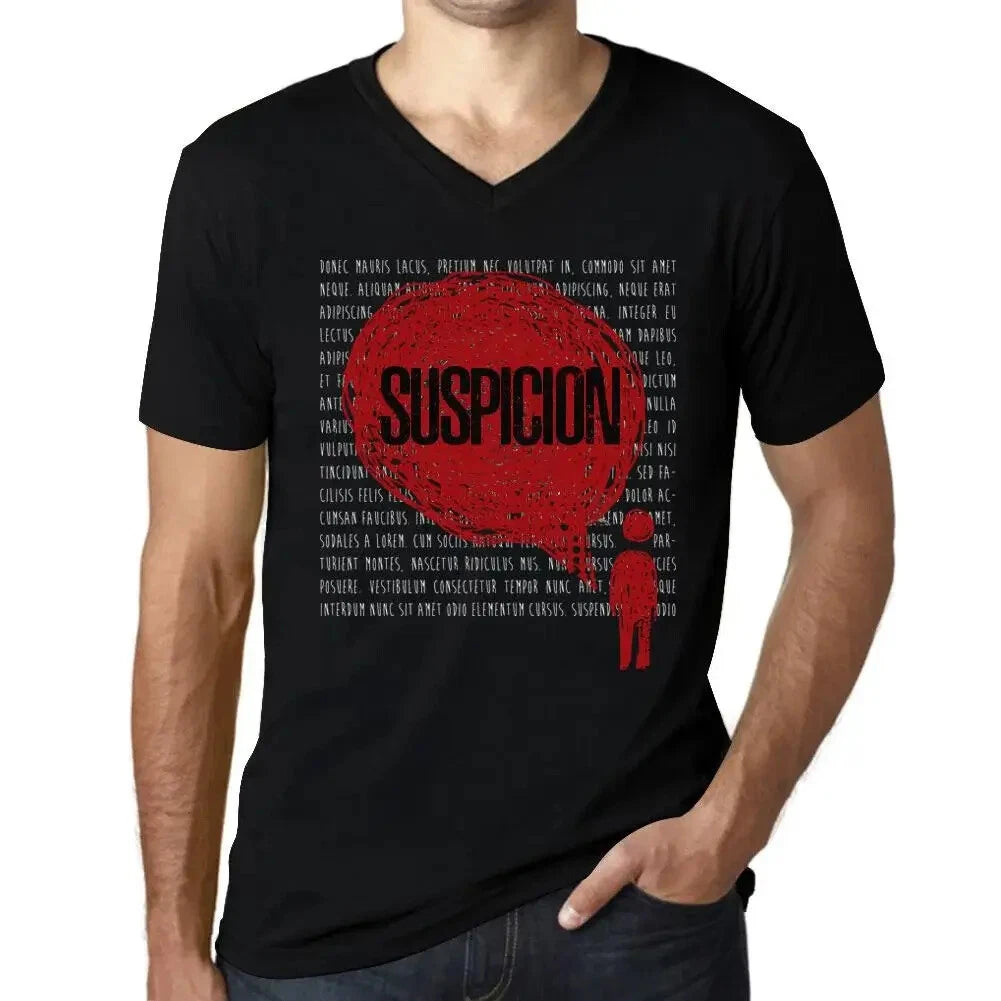 Men's Graphic T-Shirt V Neck Thoughts Suspicion Eco-Friendly Limited Edition