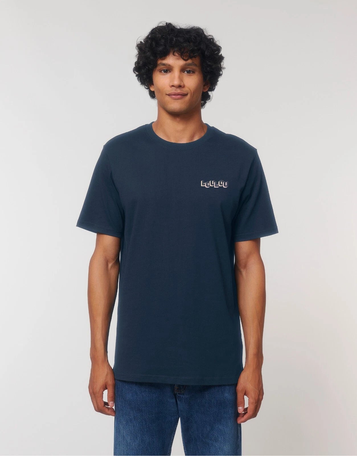 Men's Short Sleeve T-Shirt LOULOU COEUR Navy Blue