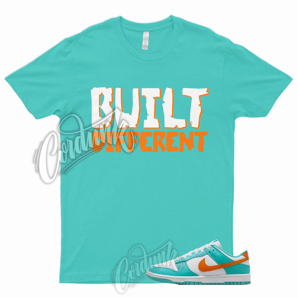 BUILT T Shirt Dunk Miami Low White Cosmic Clay Cactus Teal Orange Dolphin Aqua