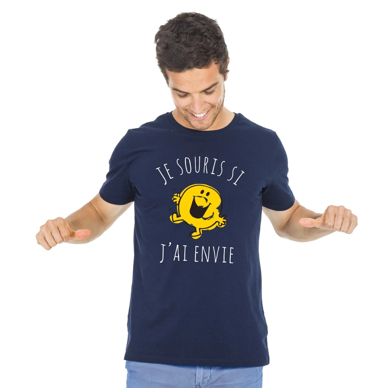 Men's Short Sleeve T-Shirt I Smile If I Want Navy Blue
