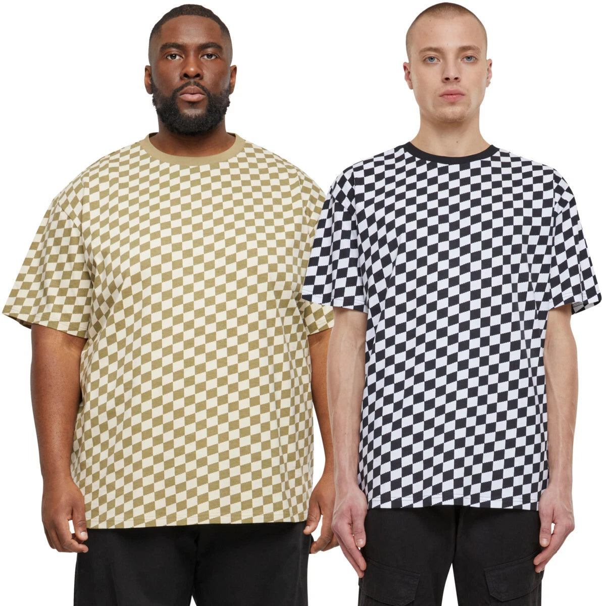 Urban Classics Oversized Check Tee Mens T-Shirt Cotton Check Jersey Men