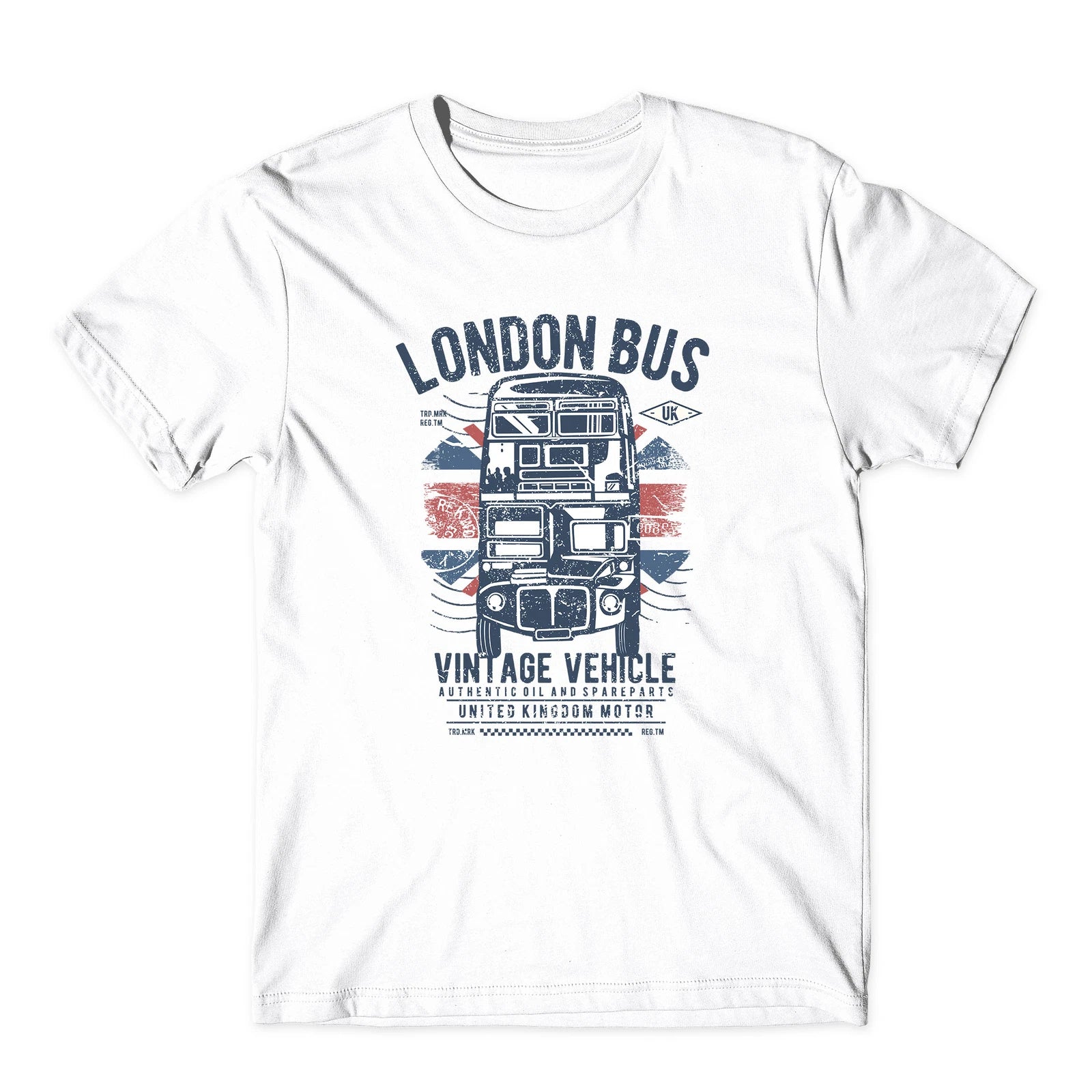 London Bus Vintage Vehicle Design Transportation T-Shirt Kids Unisex