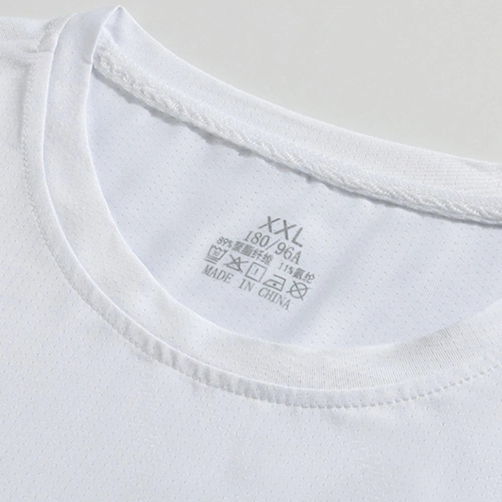 Mens Quick Dry Round Neck Loose Casual Short Sleeve T Shirt for Daily Wear
