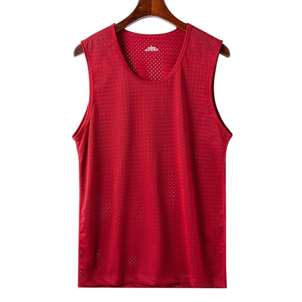 Fashion New Stylish Men's Ice Mesh Back Male No Elasticity Spring And Summer
