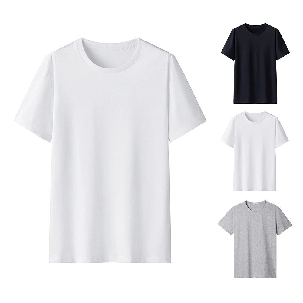 Men Casual T-Shirt Loose Fit Men Tee Solid Color Pattern For Daily Casual Wear