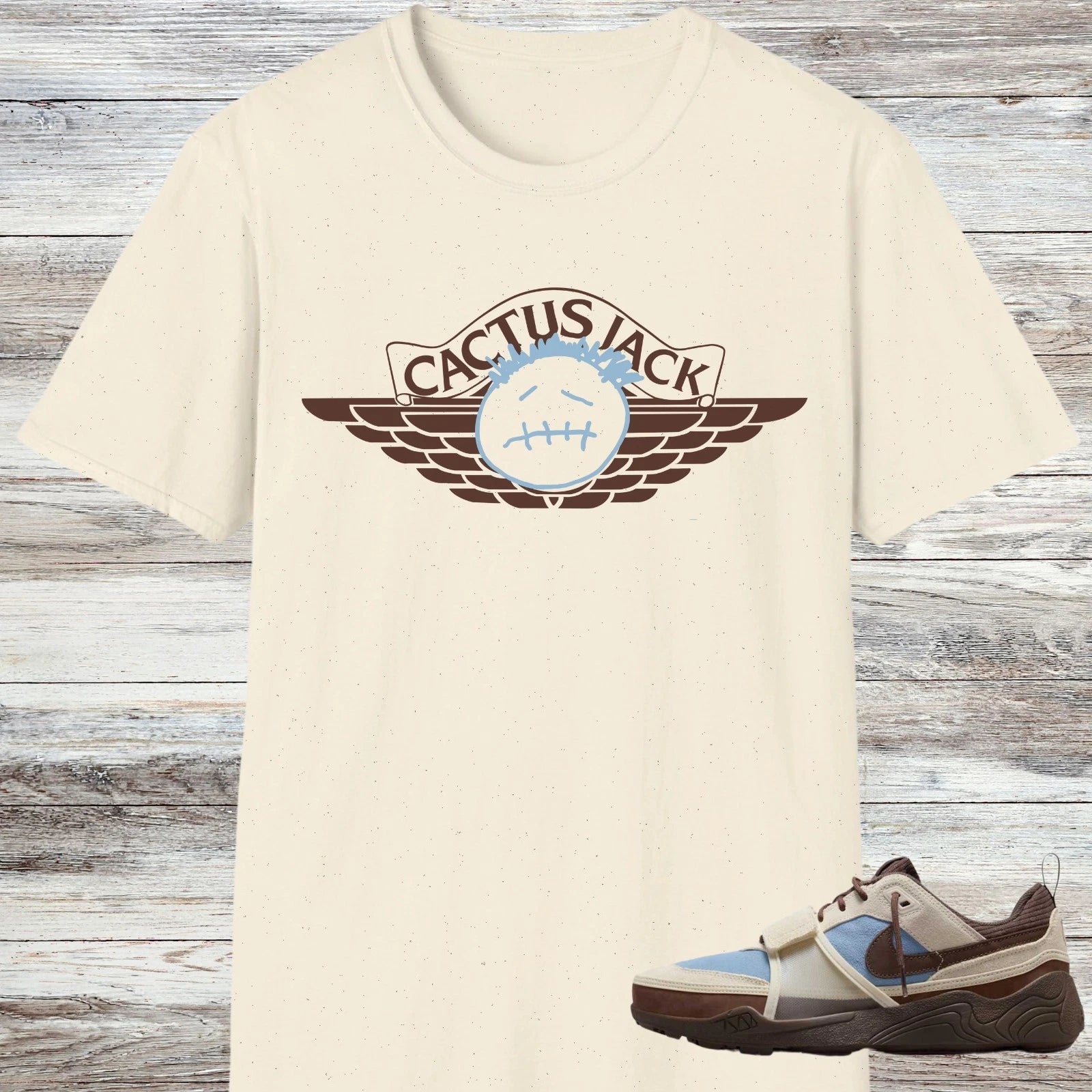 Travis Scott Field Jaxx Leche Blue Sneaker Match Shirt, Leche Blue Baroque Brown