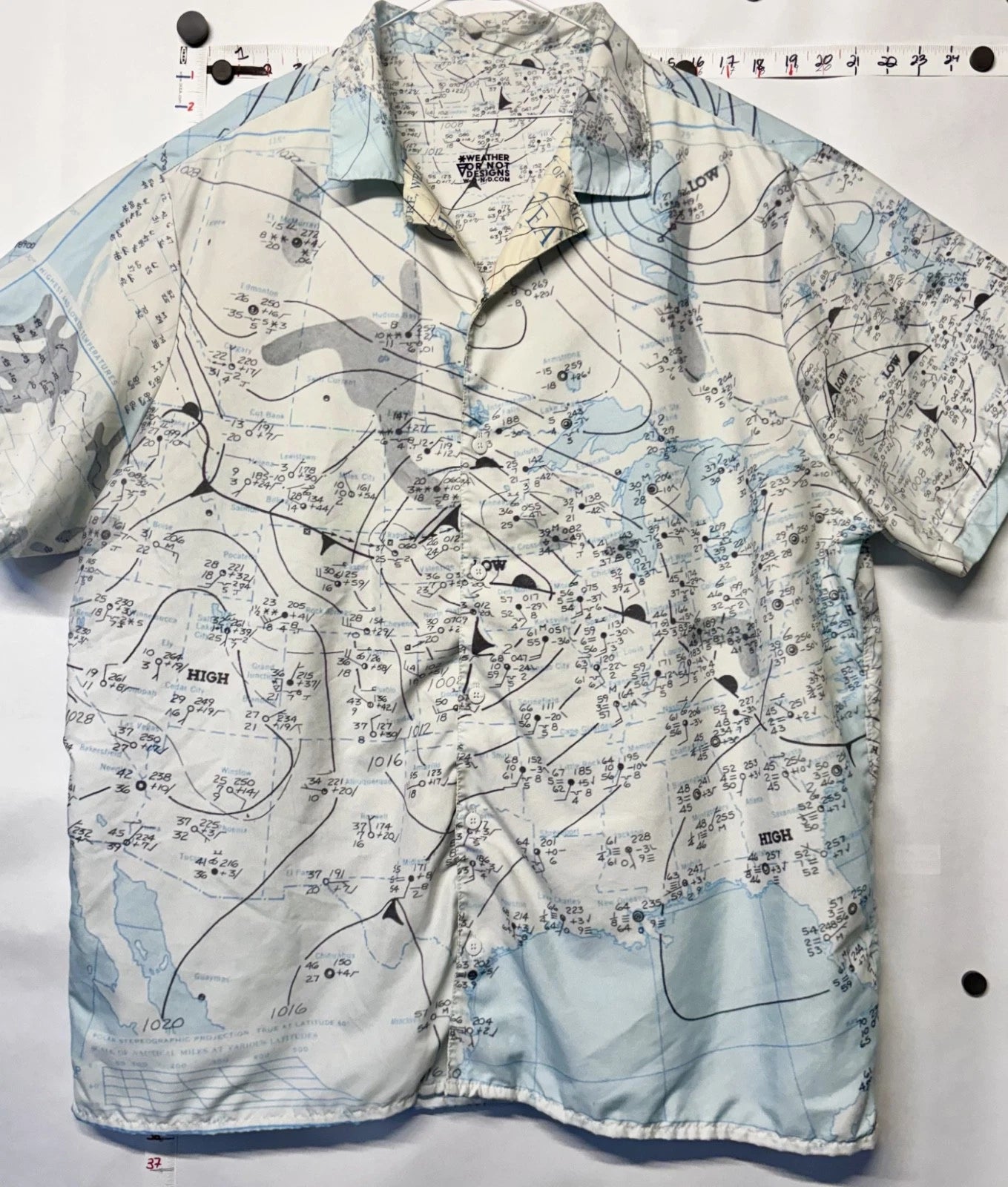 Daily Weather Map Button Shirt! Wear a weather map from Dec. 3, 1970!!!! 3XL