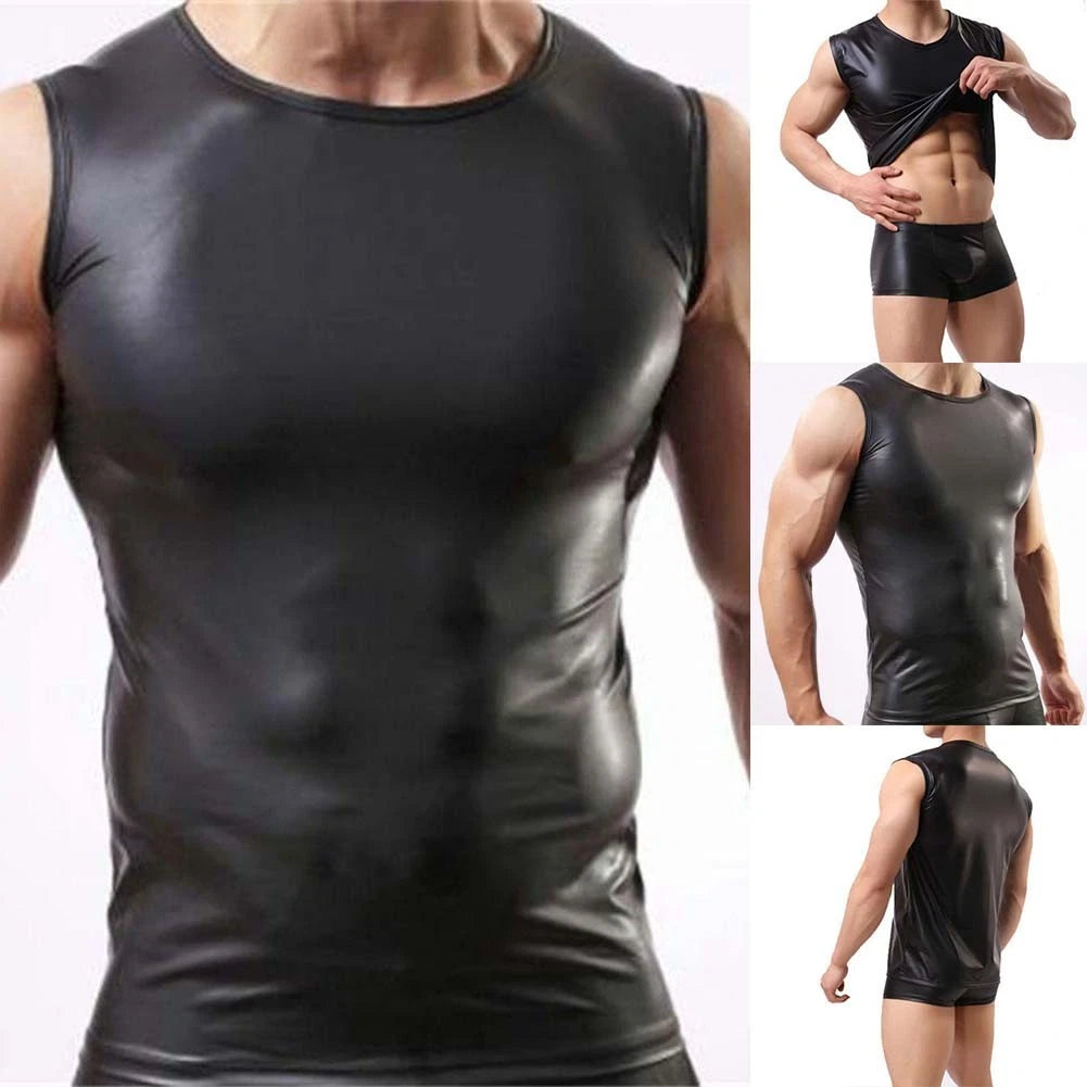 For Casual Wear Imitation Leather Vest Casual Shirt Everyday Fashion Daily Wear