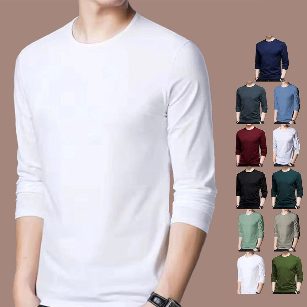 Muscle Fit Casual T Shirt for Men Long Sleeve Activewear Blouse Pullover Top