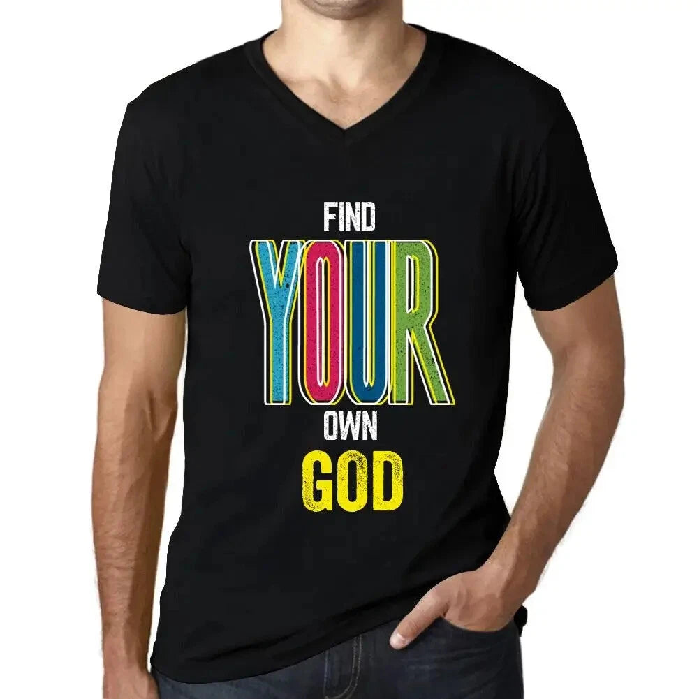 Men's Graphic T-Shirt V Neck Find Your Own God Eco-Friendly Limited Edition