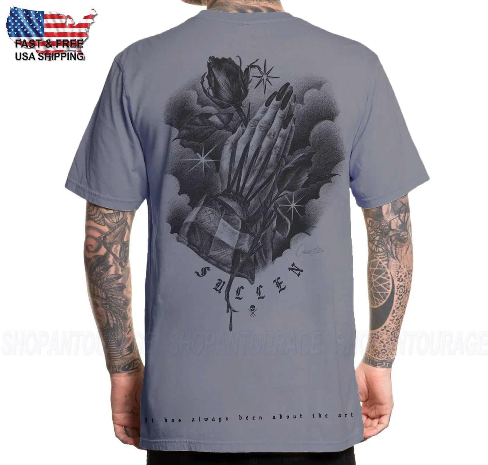 Sullen Art Collective Preghiere Premium Fit SCM8371 T-Shirt da Uomo