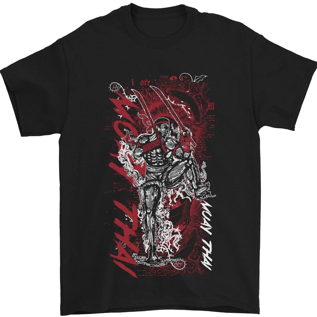 Muay Thai Fighter Warrior MMA Martial Arts Mens T-Shirt 100% Cotton