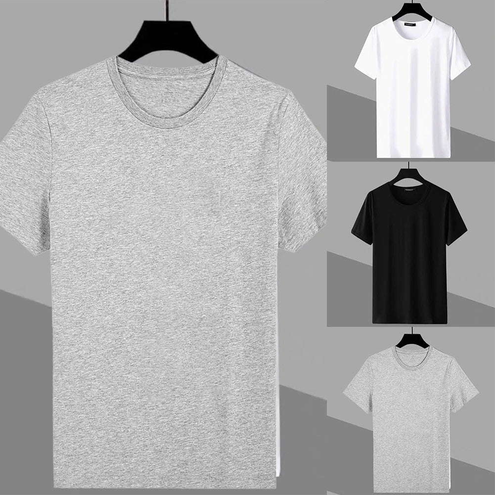 Trendy Round Neck Men's Fashion Shirt Short Sleeve Slim Fit T Shirt Tee