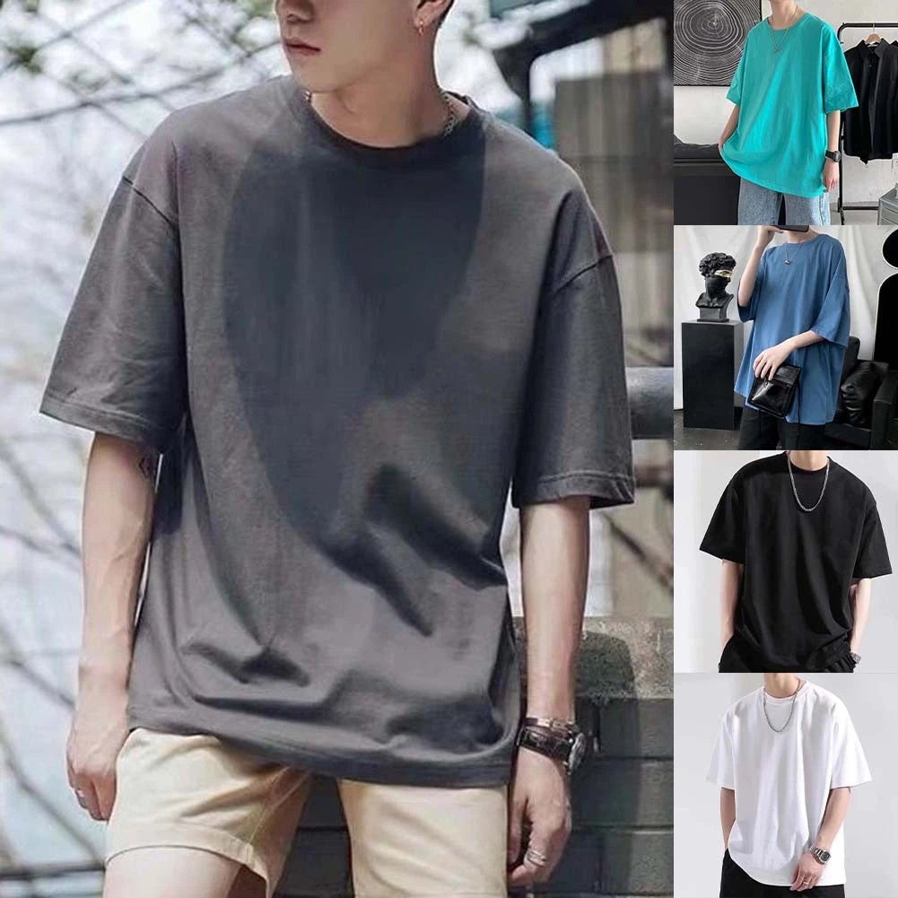 For Daily Wear Men's Oversized Tee 96%Polyester+4%Spandex Stretch Fabric