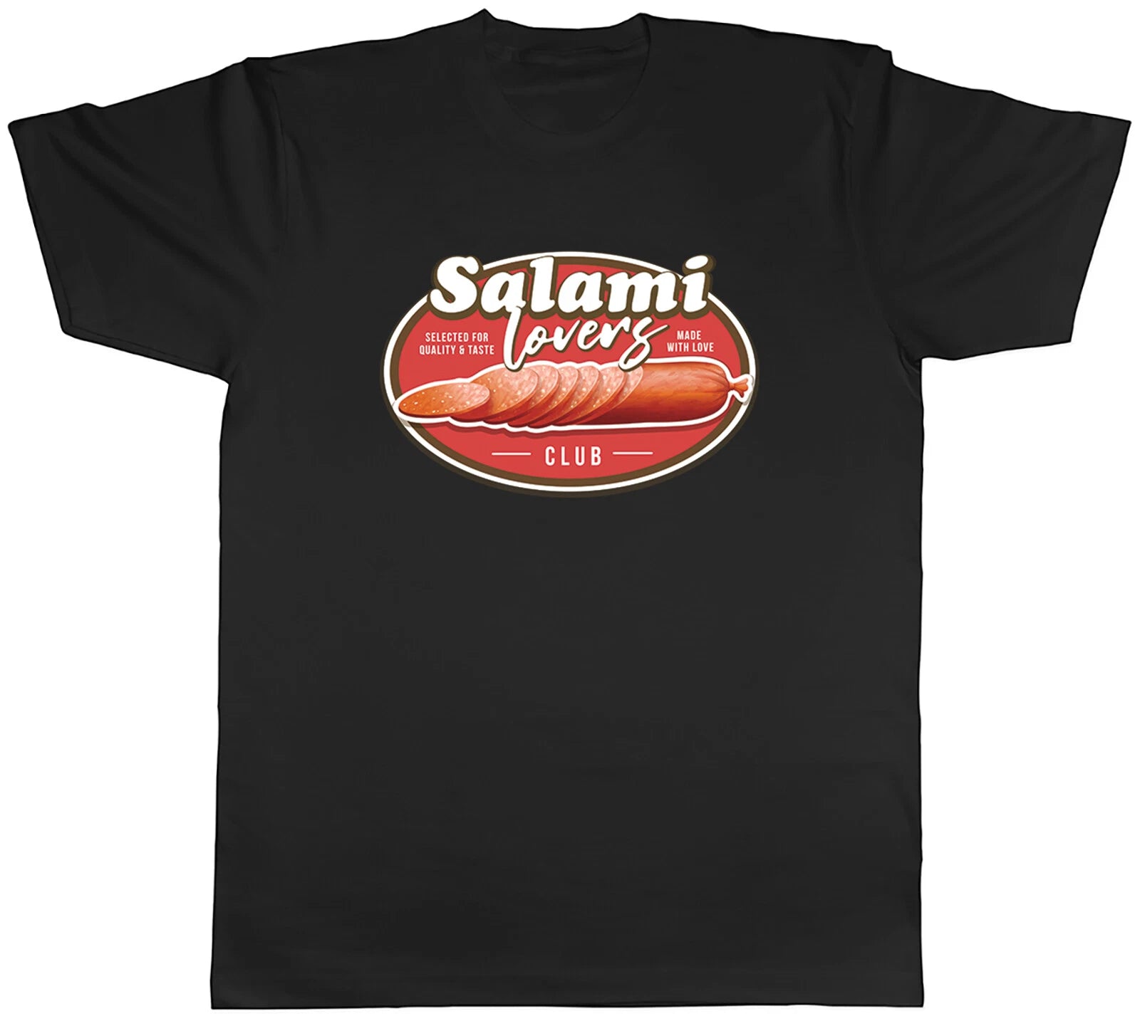 Salami Lover Club Mens T-Shirt Funny Food Label Tee Gift