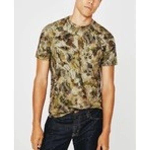 AG Floral Watercolor T-Shirt Men Size Small Brown Tan Olive