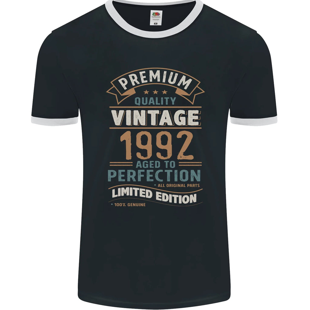 Premium Vintage 34th Birthday 1992 Mens Ringer T-Shirt FotL