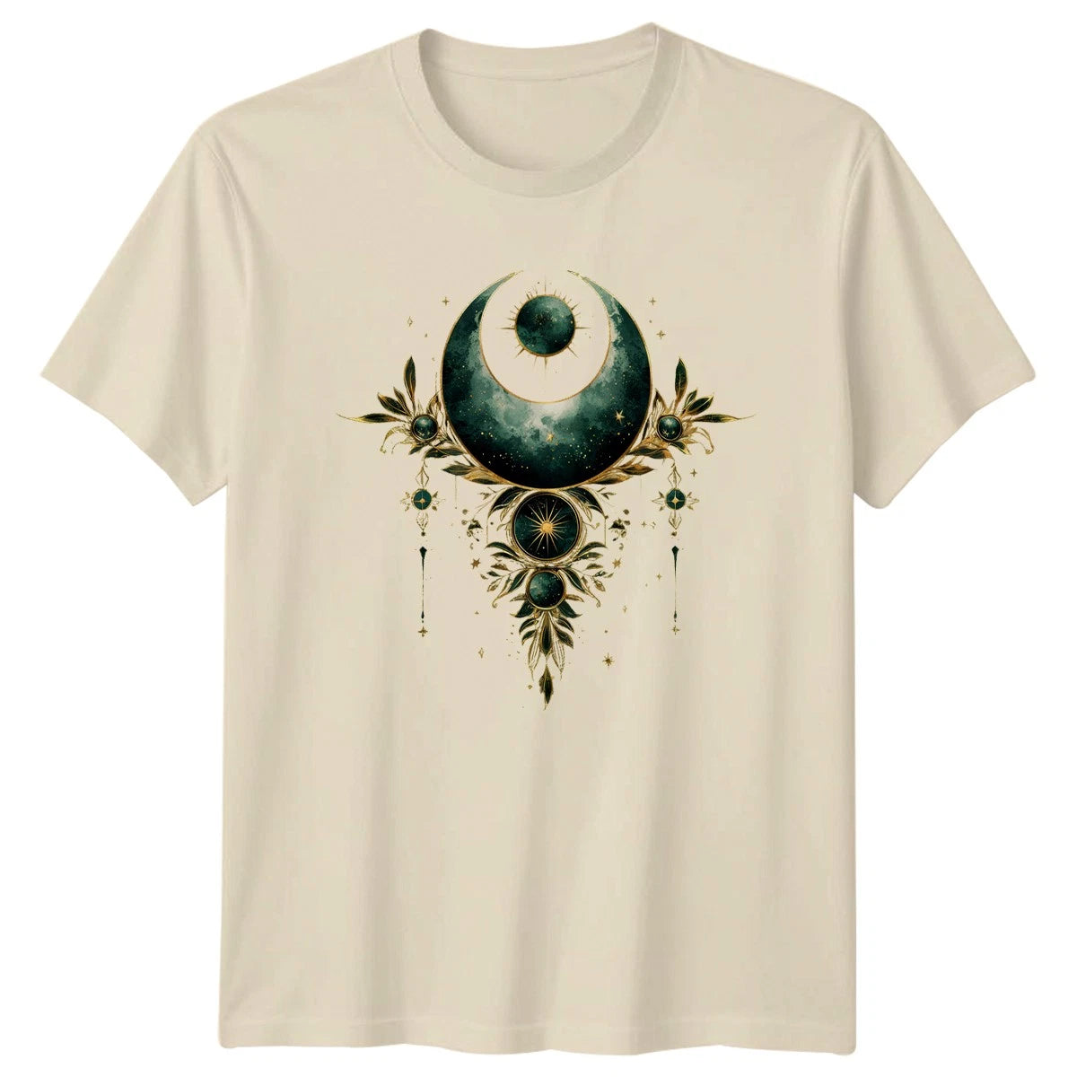 Perfect Stylish Gold Watercolor Celestial Womens T-Shirt Occult Mystical
