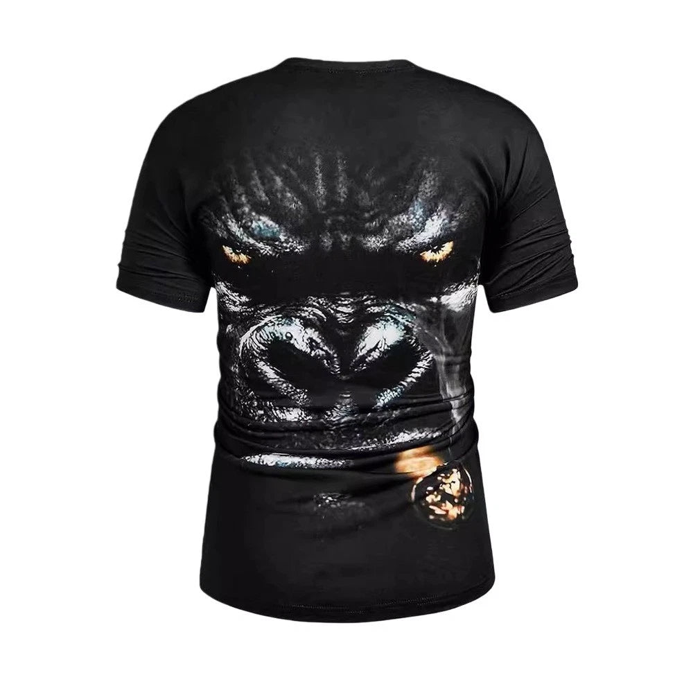 Mens Street T-shirt Loose Fit Tee Daily Outfit All-season Wear Polyester Fabric