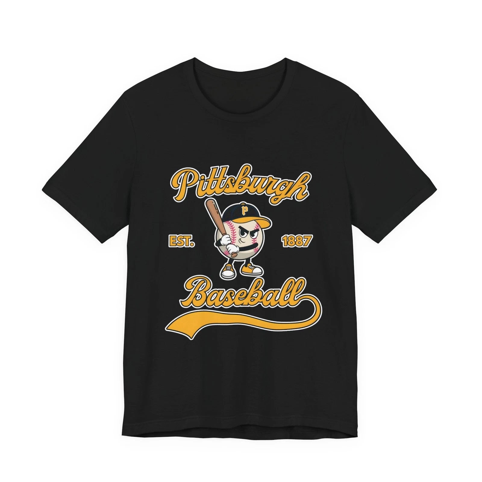 Retro Pittsburgh Baseball T-Shirt Vintage Style Mascot Tee Team Colors