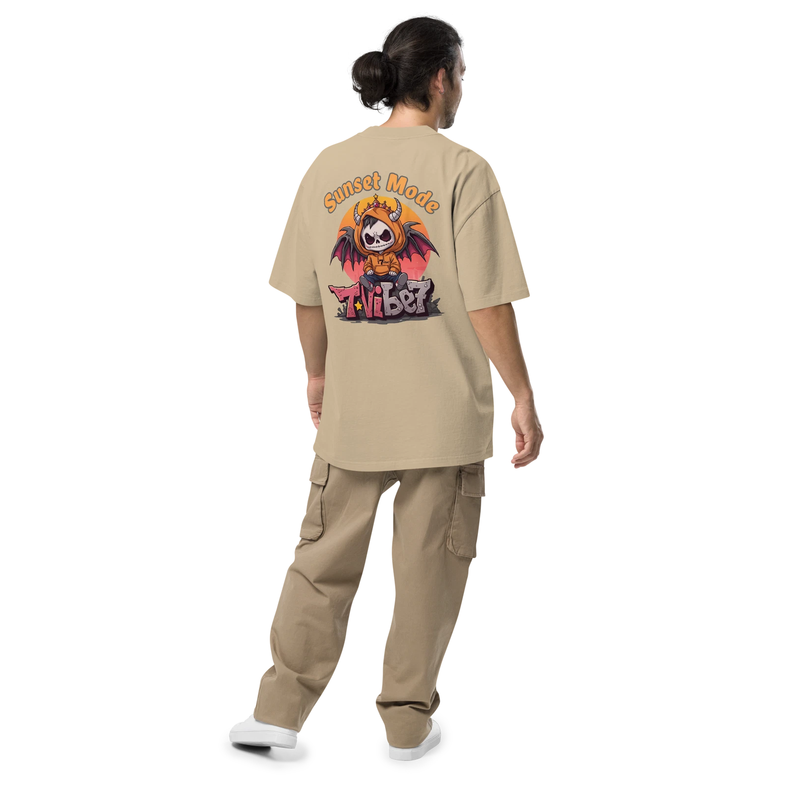 Oversized faded t-shirt Demon 7Vibe7 Urban Streetwear Graffiti Style