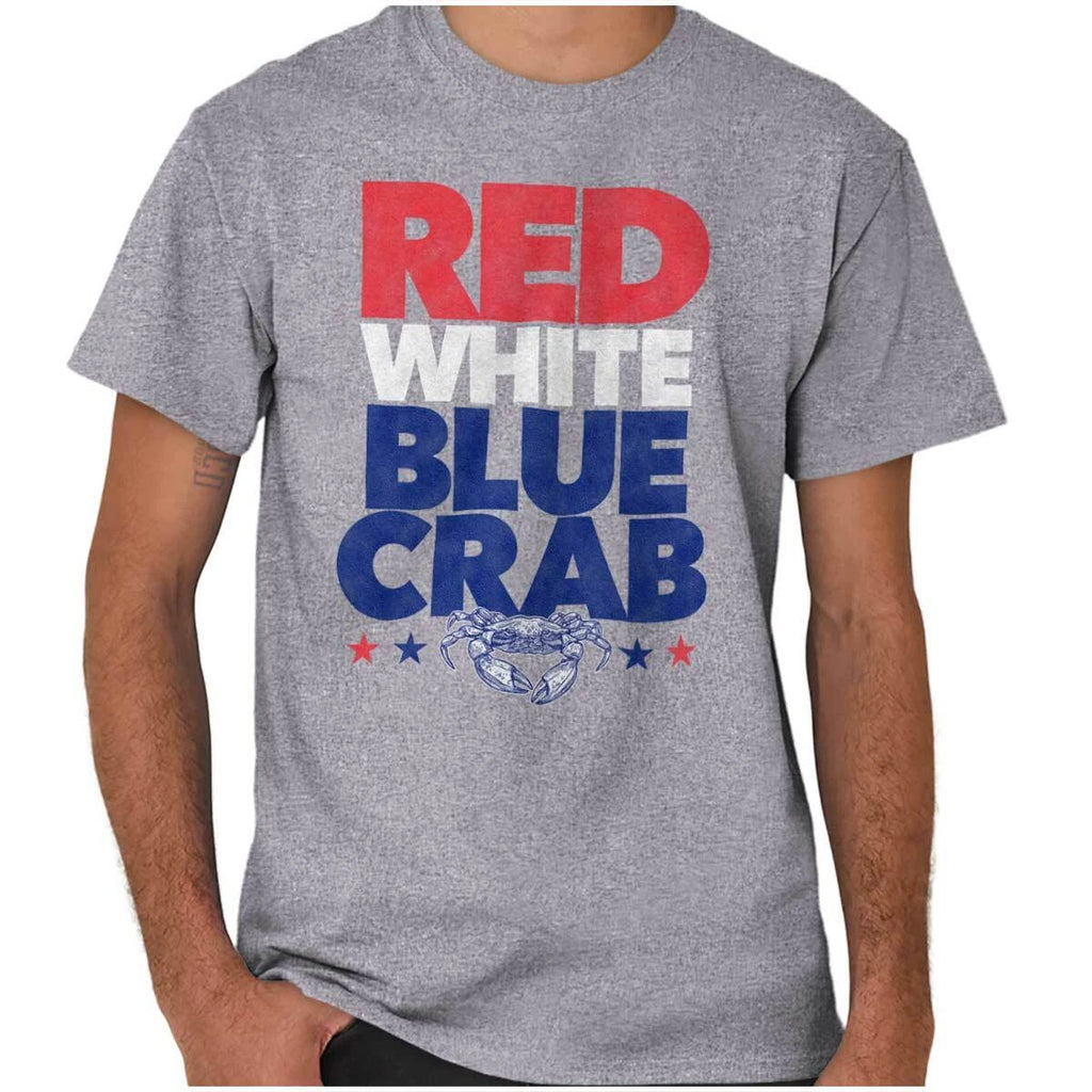 Maryland Crab Seafood Patriotic America Flag Womens or Mens Crewneck T Shirt Tee