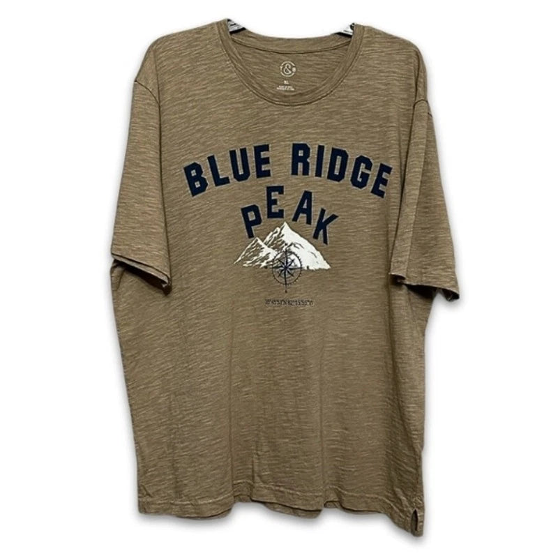 Treasure & Bond Graphic T-Shirt "Blue Ridge Peak" Heathered Beige Men's XL NWOT
