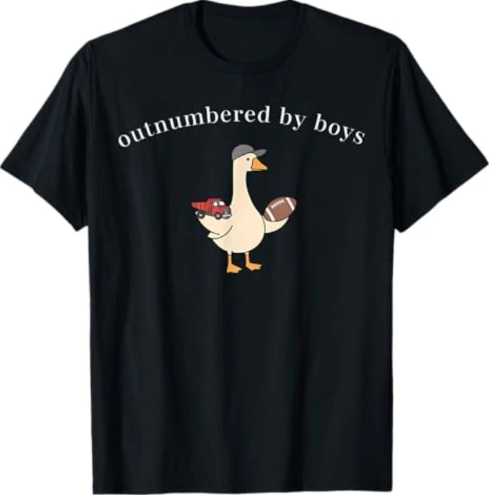 Outnumbered By Boys Funny Mom Goose Family Life T-Shirt