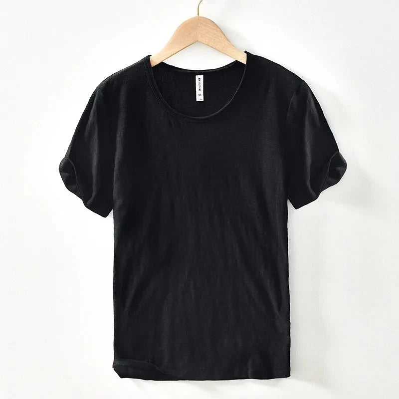 Men’s Cotton T-Shirt Casual Plain Solid Colour Short Sleeve Summer Tee