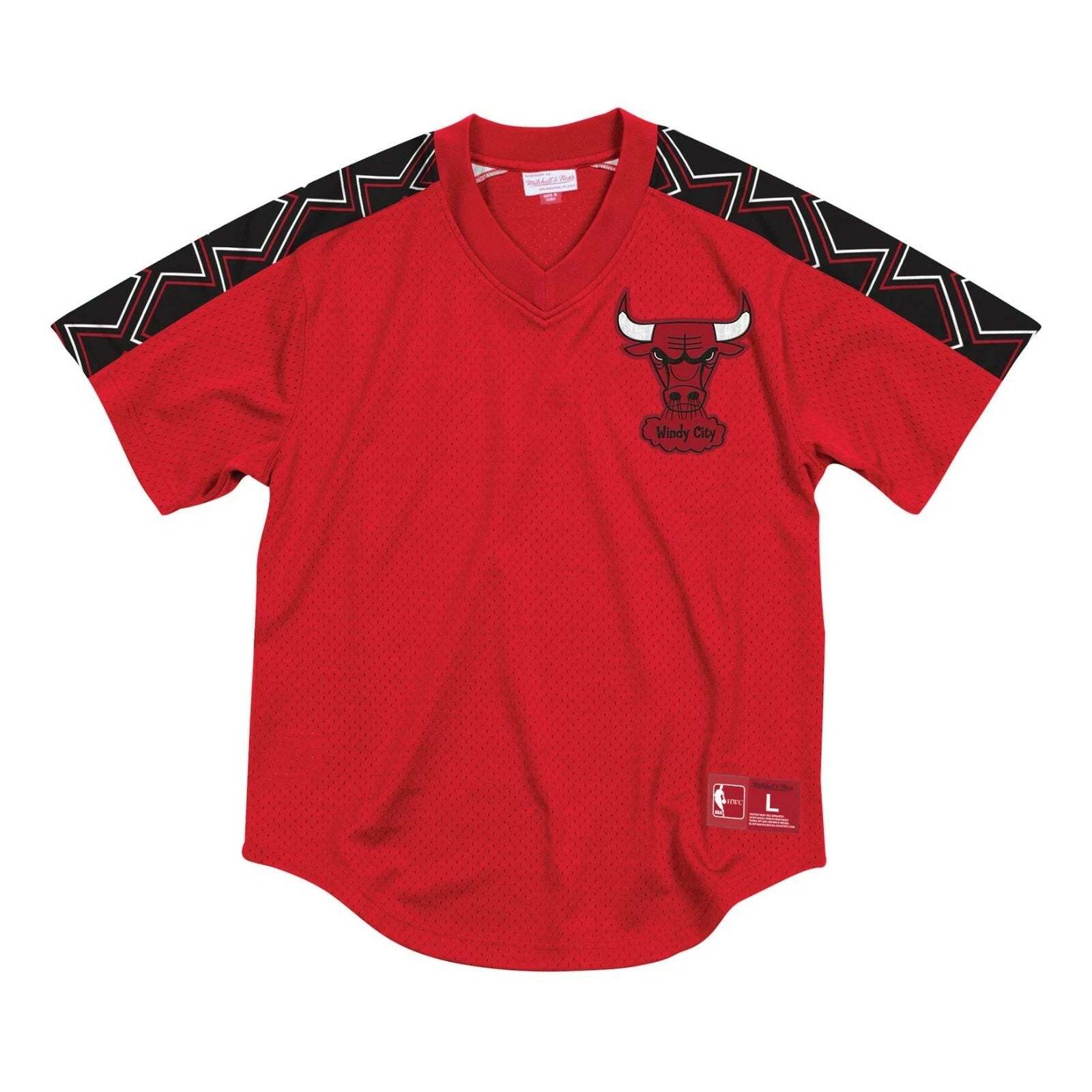 Mitchell & Ness Mesh V-Neck NBA Winning Team Shirt Chicago Bulls Red New