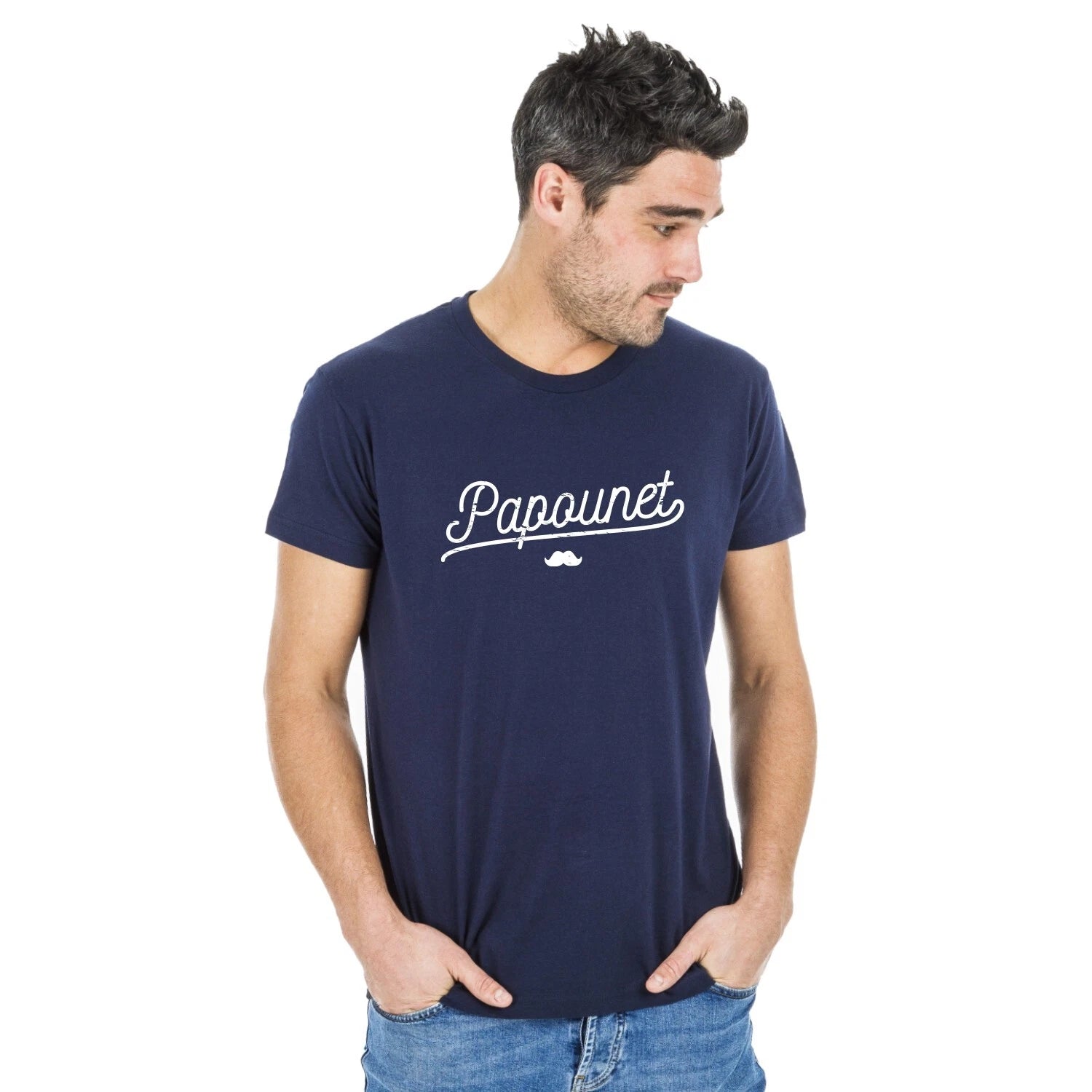 Papounet Men's Short Sleeve T-Shirt Color Navy Blue