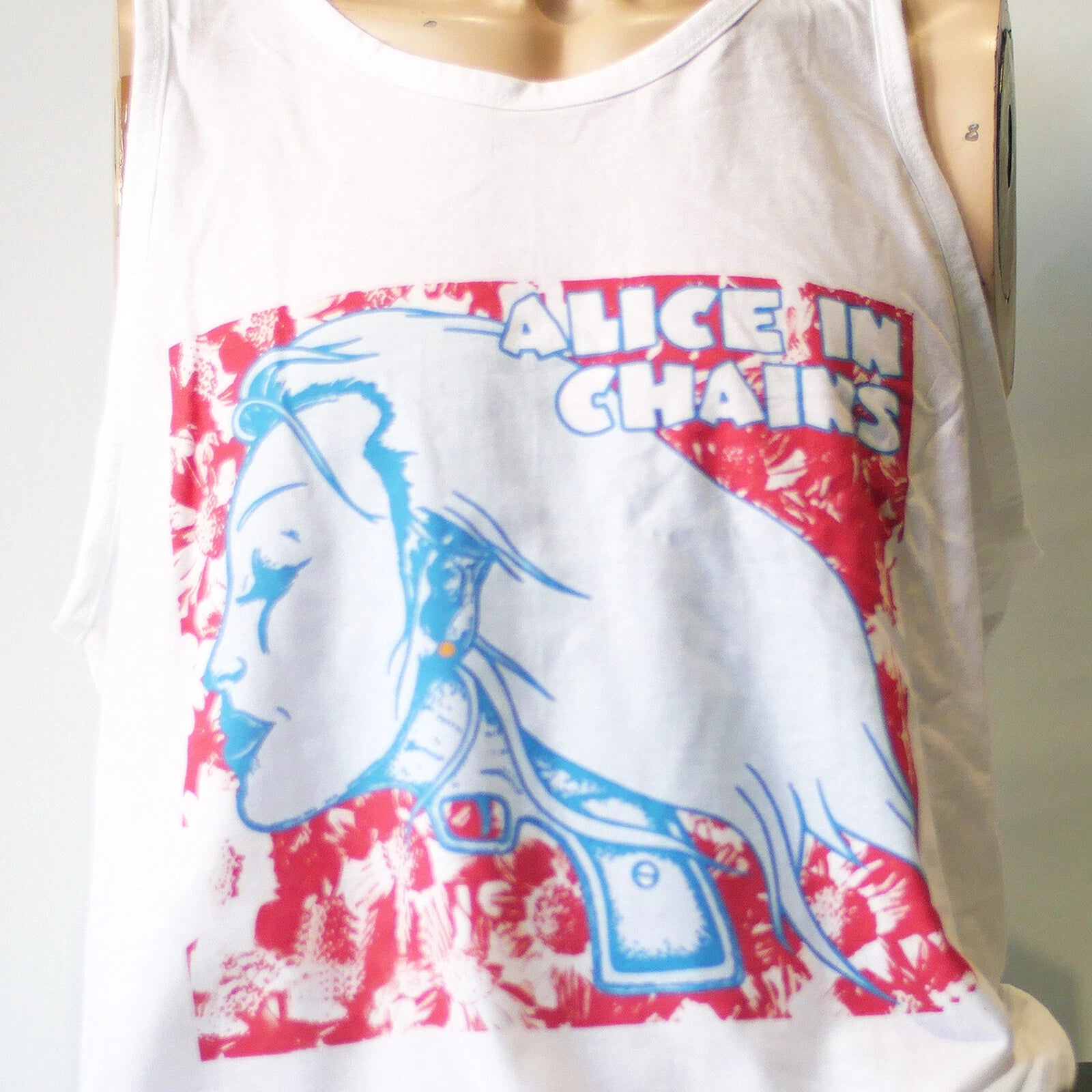 Alice in Chains Metal Grunge Rock T-shirt Sleeveless Vest Top White Unisex S-2XL