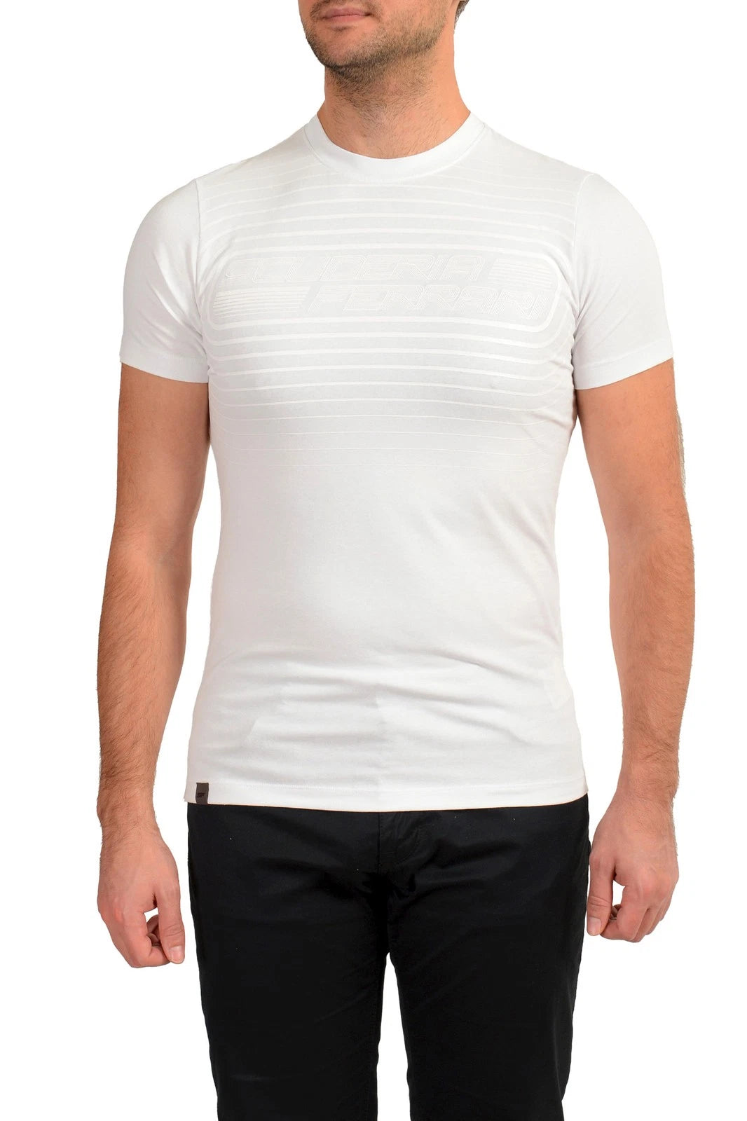Scuderia Ferrari Men's  "Front Logo" Slim Fit Short Sleeve T-Shirt