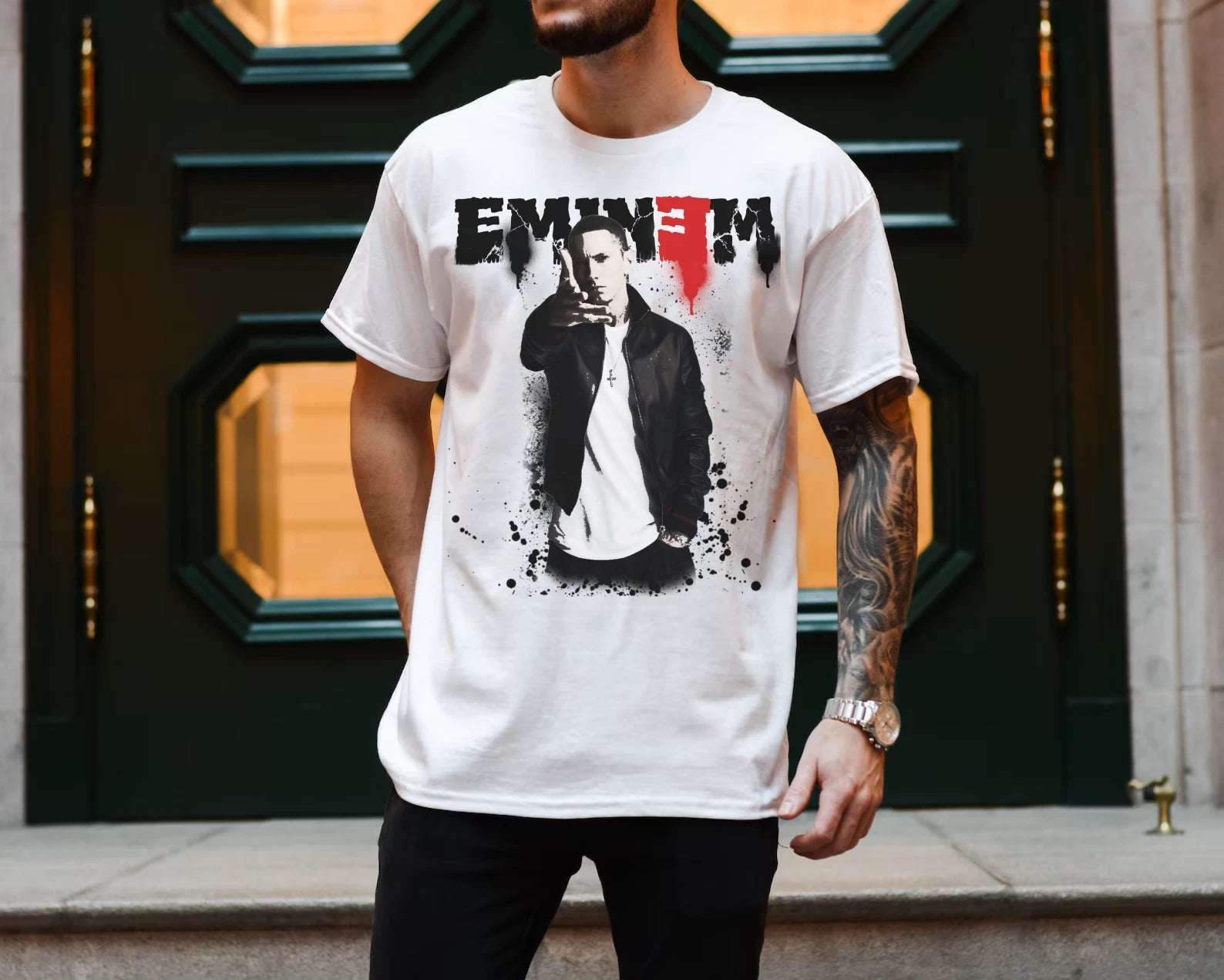 New: EMINEM Vintage rap Tee - Seated Show Men's T-shirt