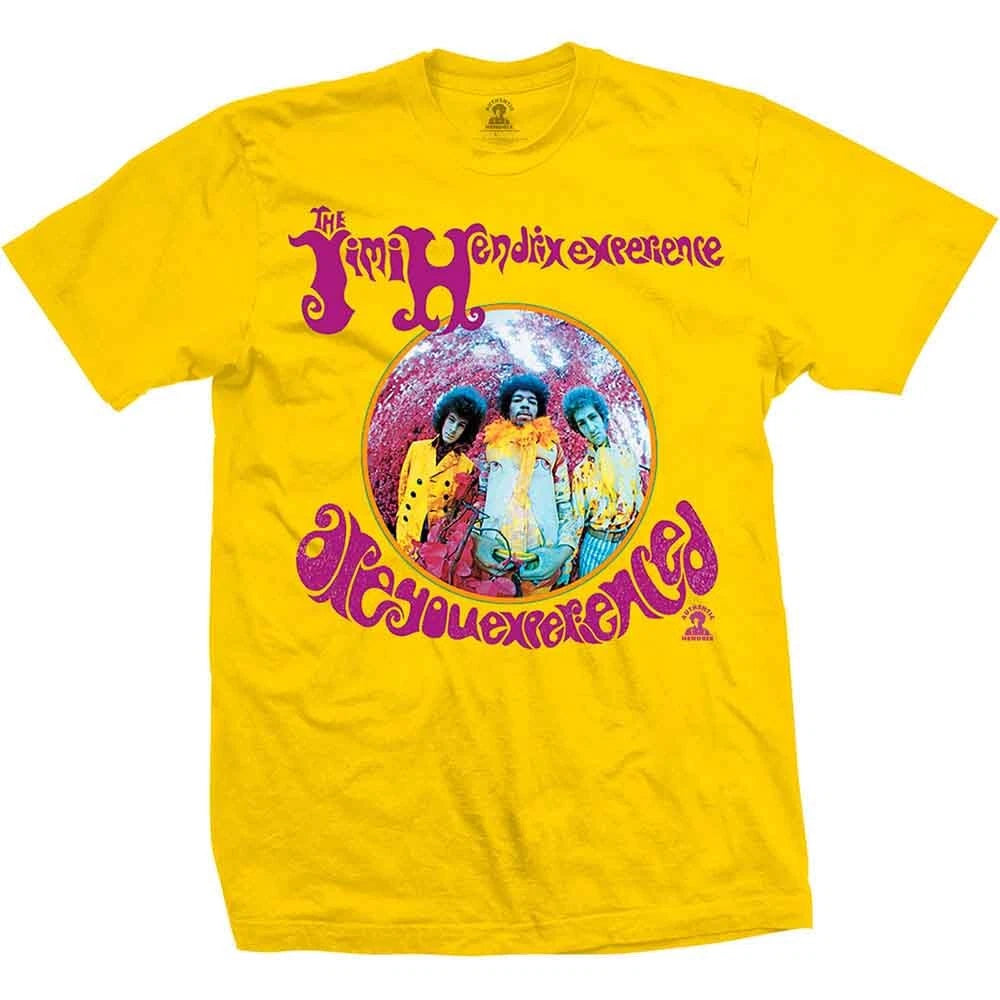 Jimi Hendrix Are You Experienced? T-Shirt Yellow New