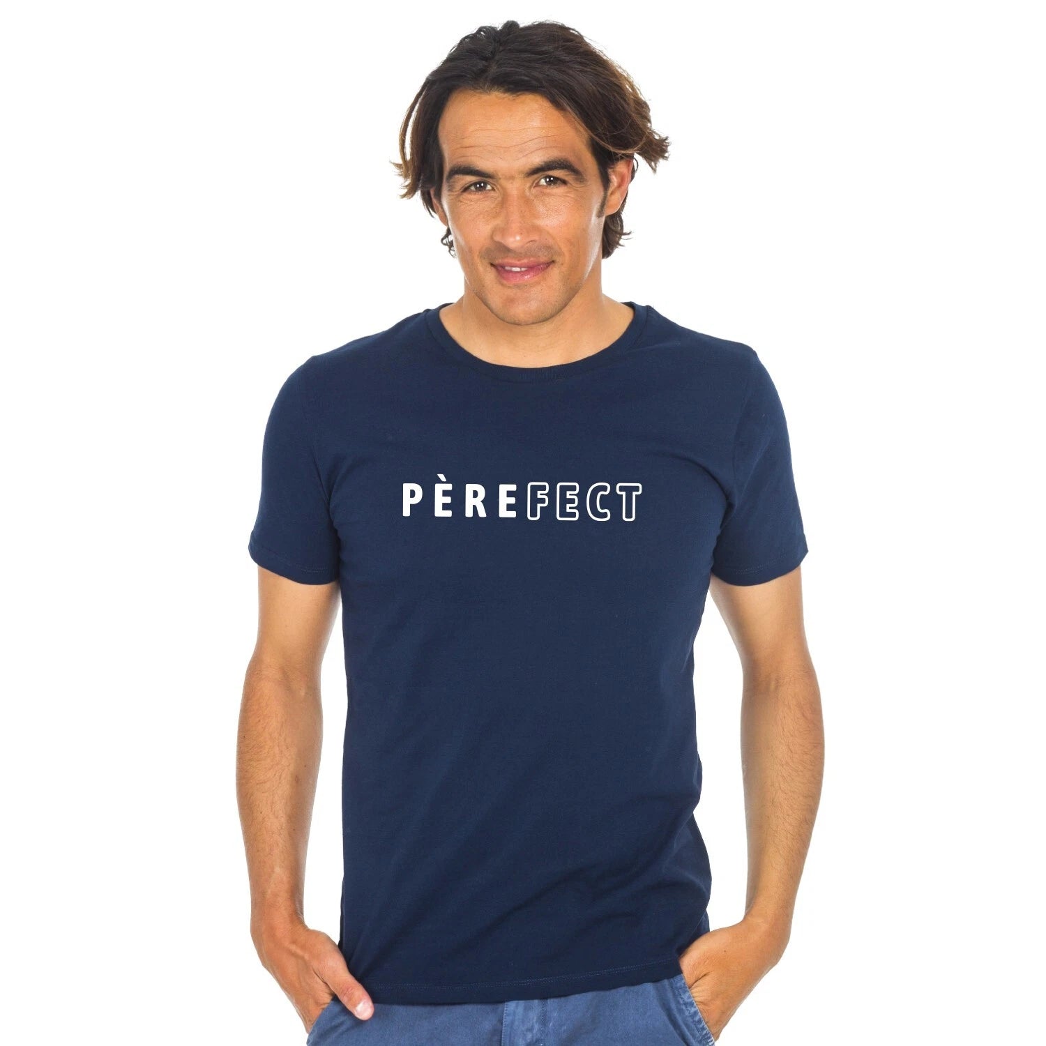 Men's T-Shirt Short Sleeve PÈRE(FECT) 2 WAF Colour Navy Blue